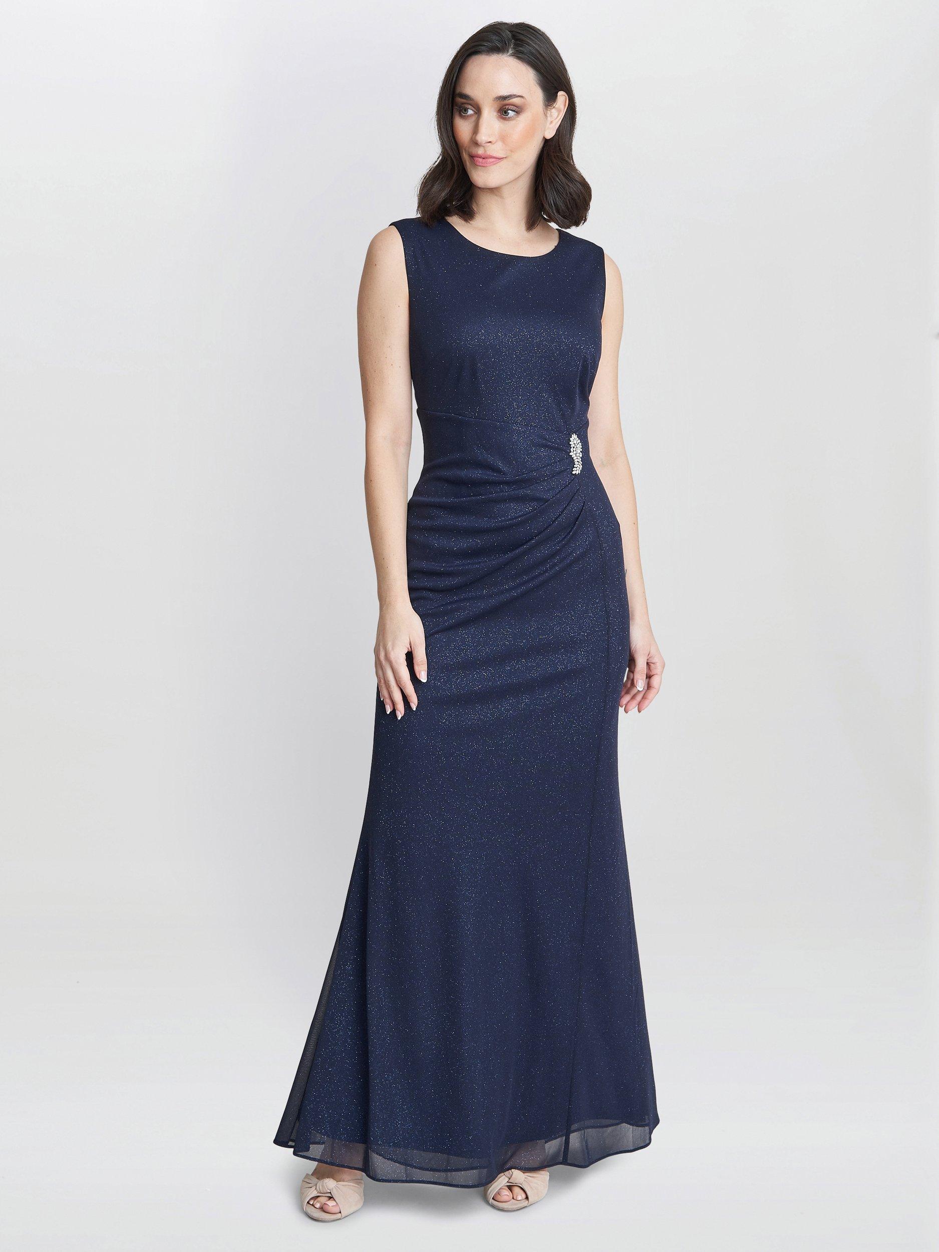 Product image 5 of 5, which shows Gina Bacconi Alicia Maxi Dress, Navy, 10