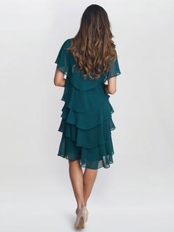 Gina Bacconi Bella Georgette Tiered Dress - view 2, Teal