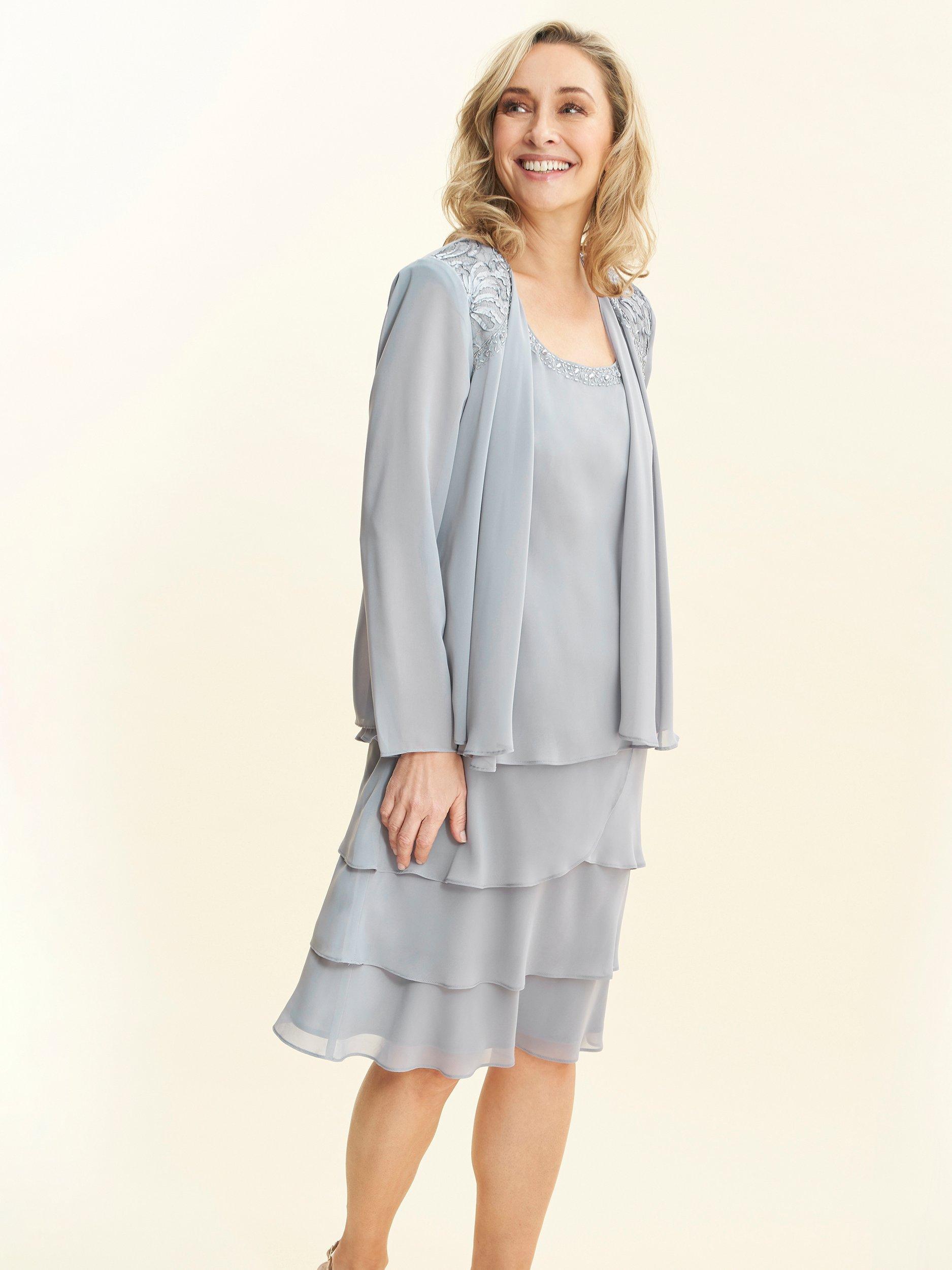 Grey lace dress and jacket hotsell