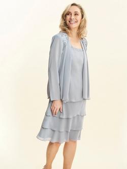 Gina Bacconi Camira Lace Jacket Dress, Grey, Grey