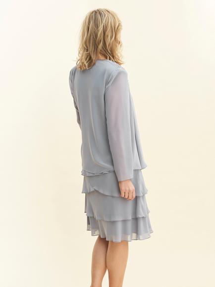 Gina Bacconi Camira Lace Jacket Dress, Grey - view 2, Grey