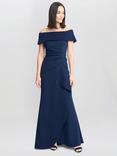 Gina Bacconi Carla Off Shoulder Maxi Dress, Navy