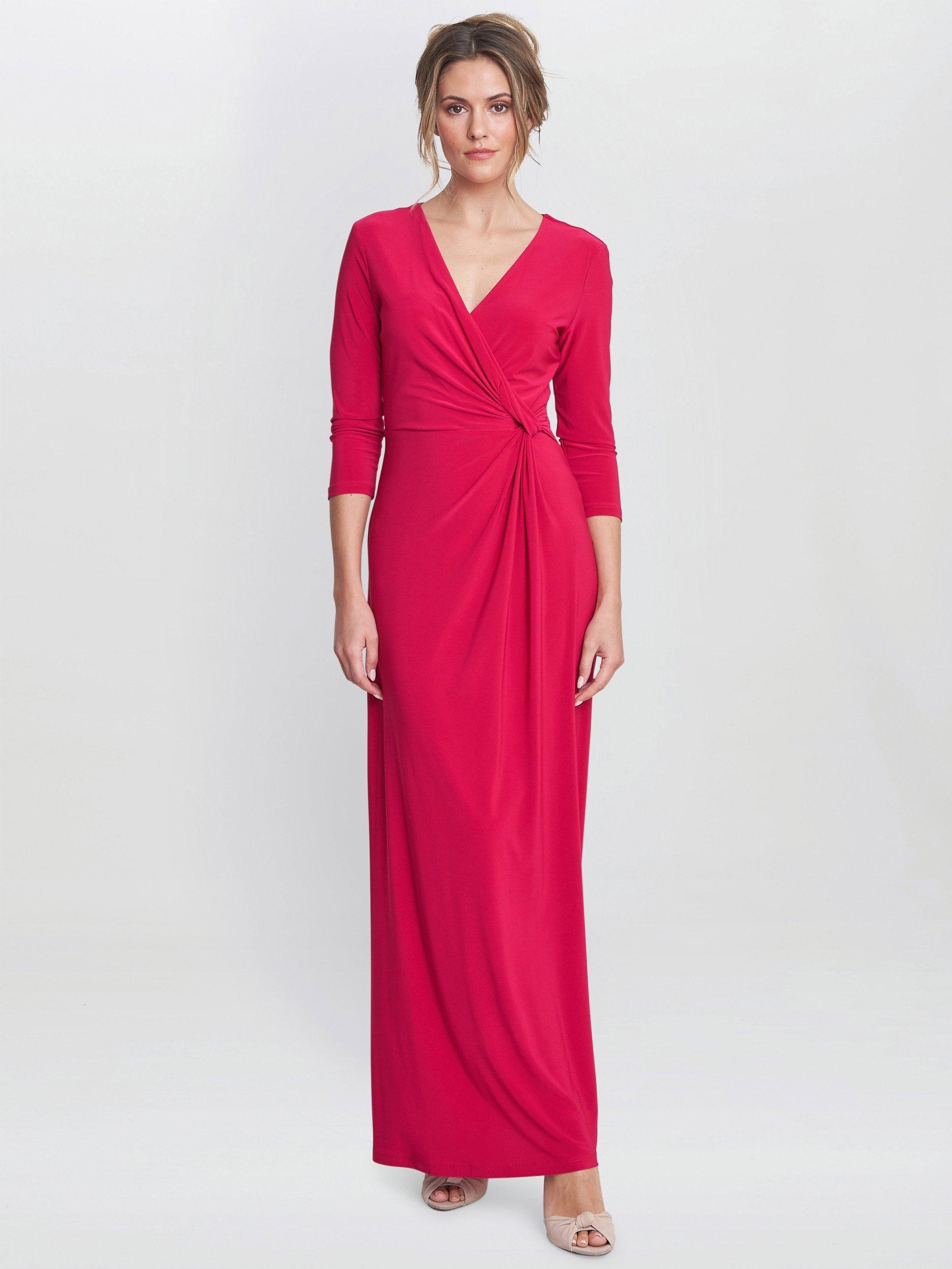 Product image 1 of 5, which shows Gina Bacconi Celine Jersey Wrap Dress, Pink, 10