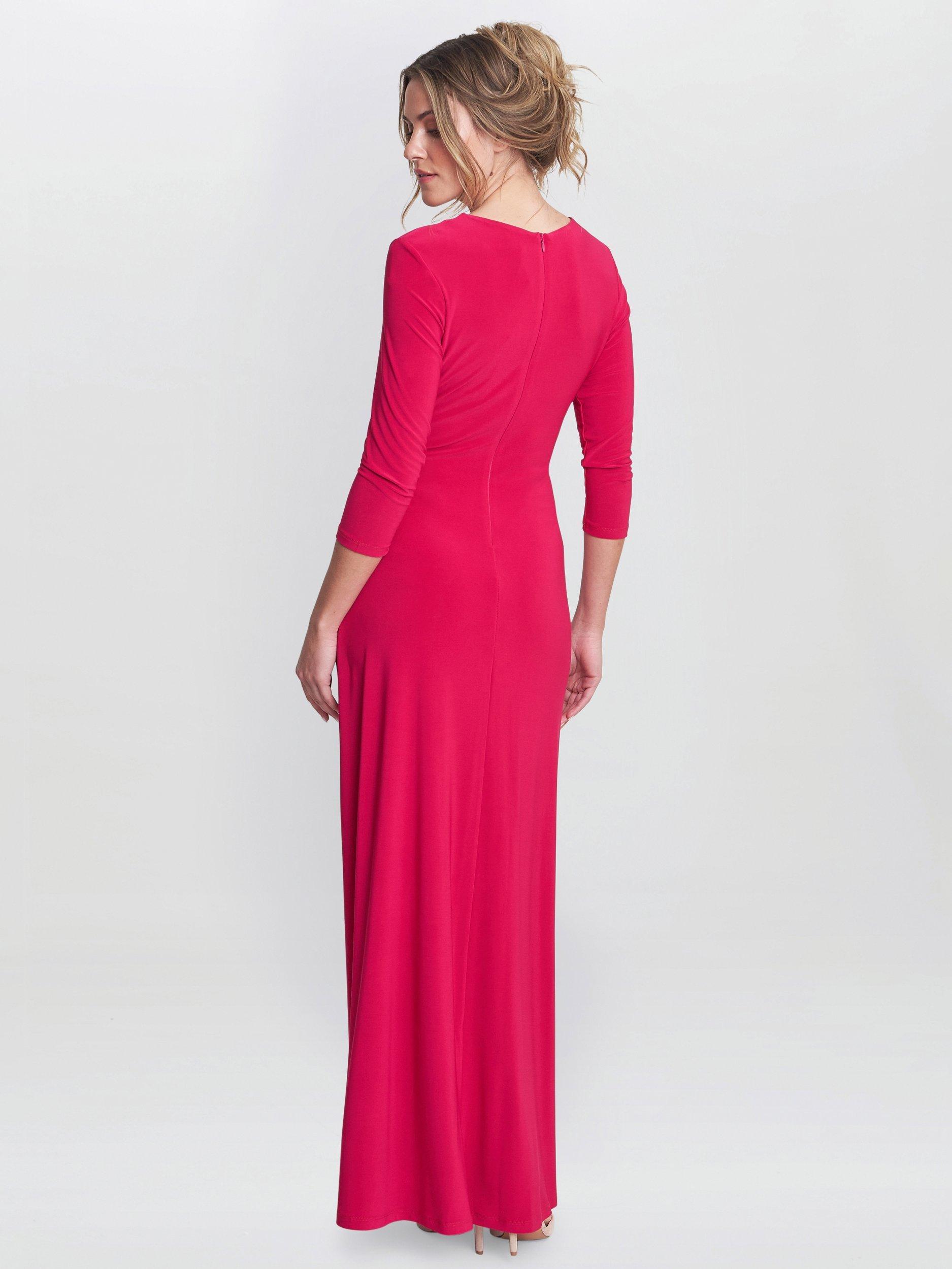 Product image 2 of 5, which shows Gina Bacconi Celine Jersey Wrap Dress, Pink, 10