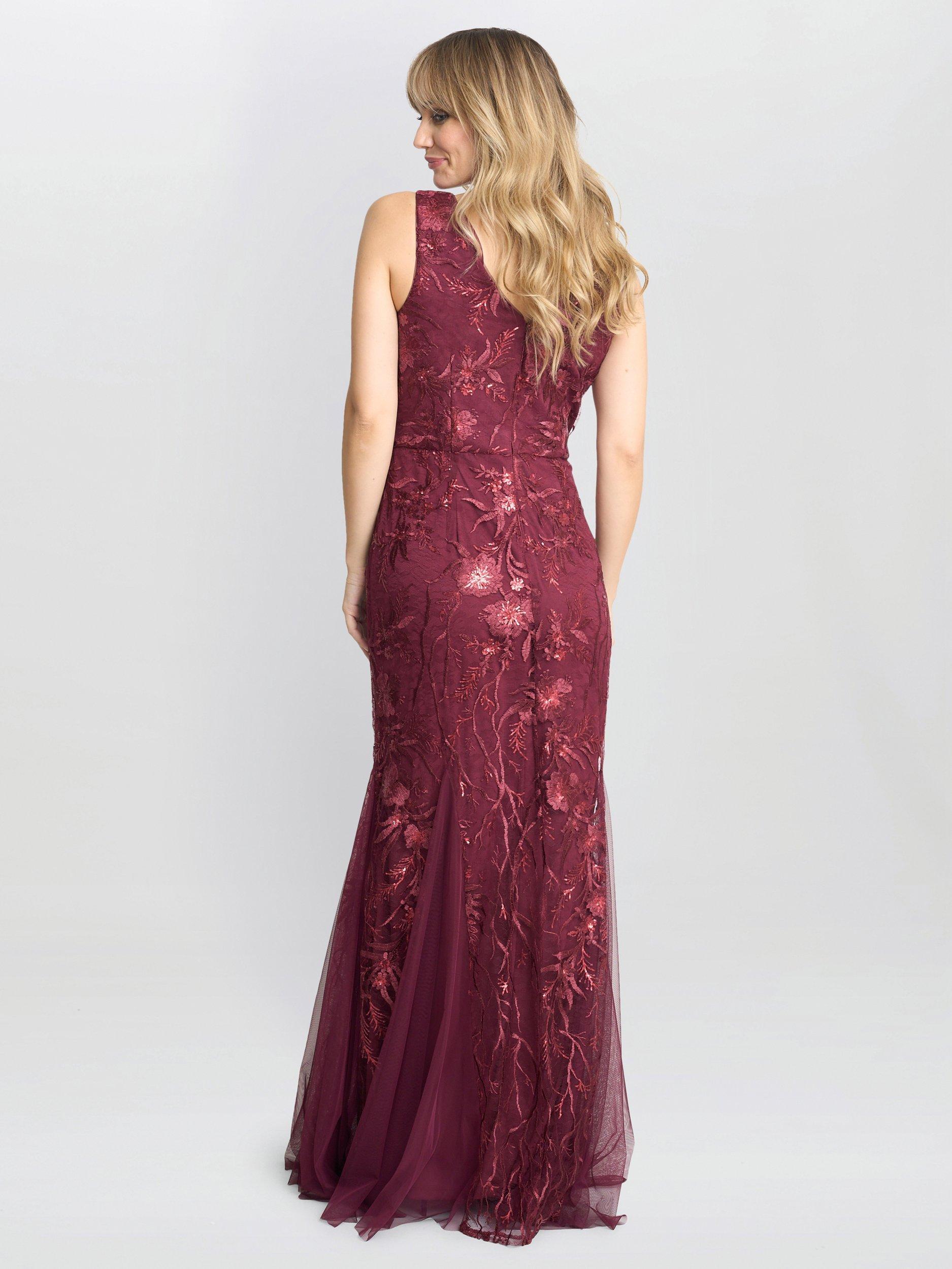Product image 2 of 4, which shows Gina Bacconi Evie Sleeveless Dress, Red, 10
