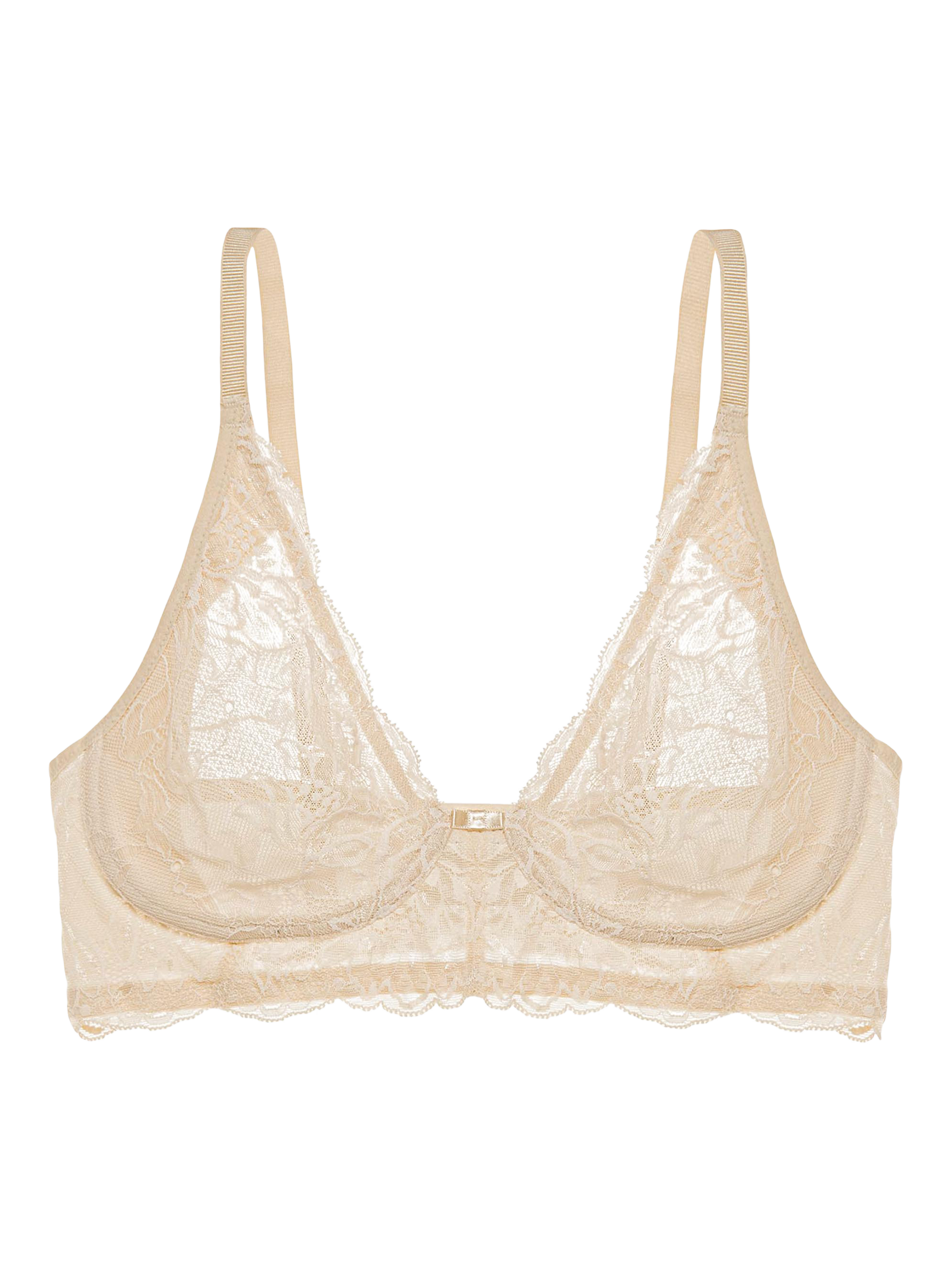 Product image 5 of 5, which shows Triumph Amourette Charm N03 Non-Wired Lace Bra, Creamy Dream, 32B