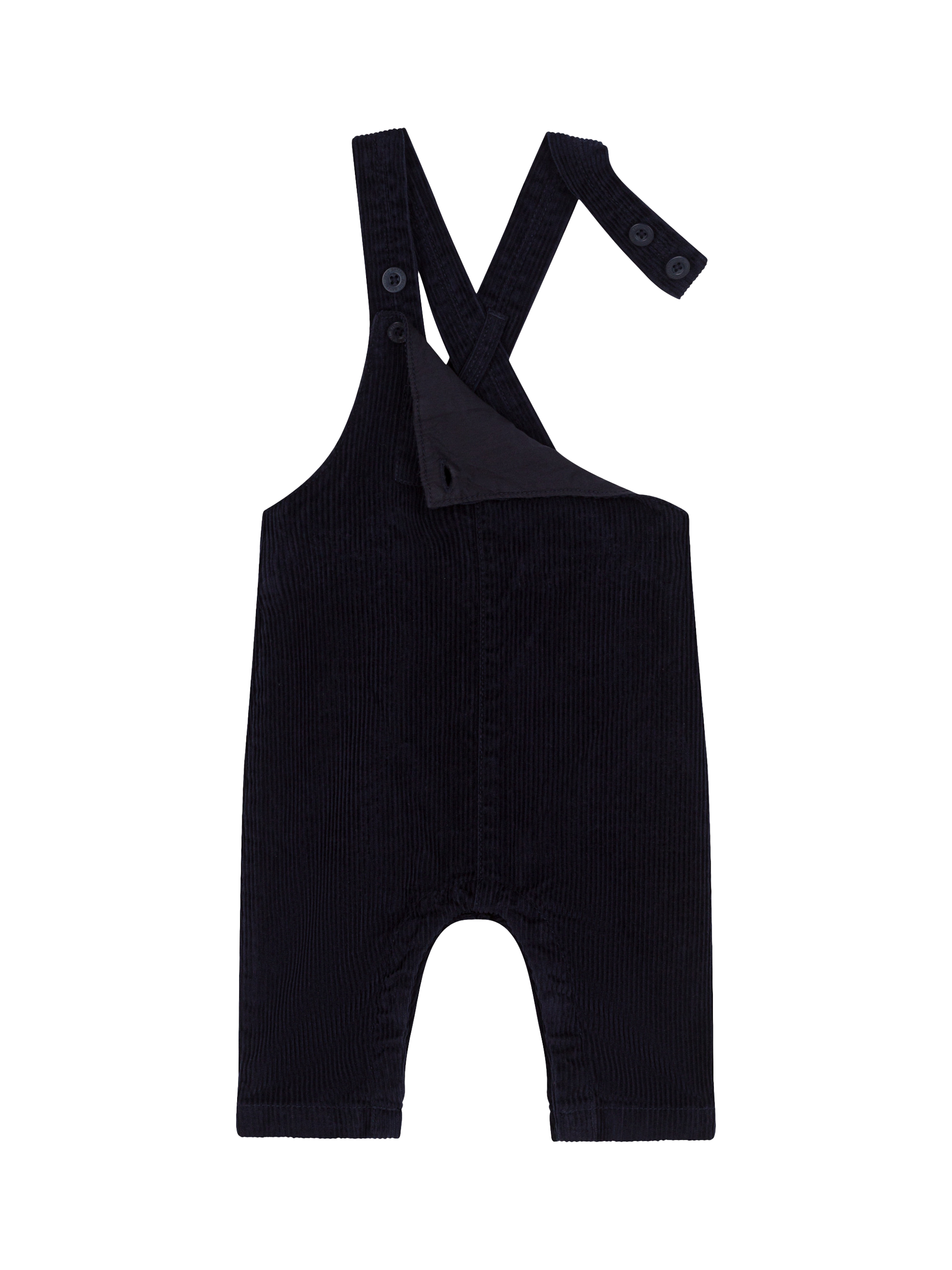 Product image 3 of 4, which shows Petit Bateau Kids Corduroy Dungarees, Smoking, 6 months