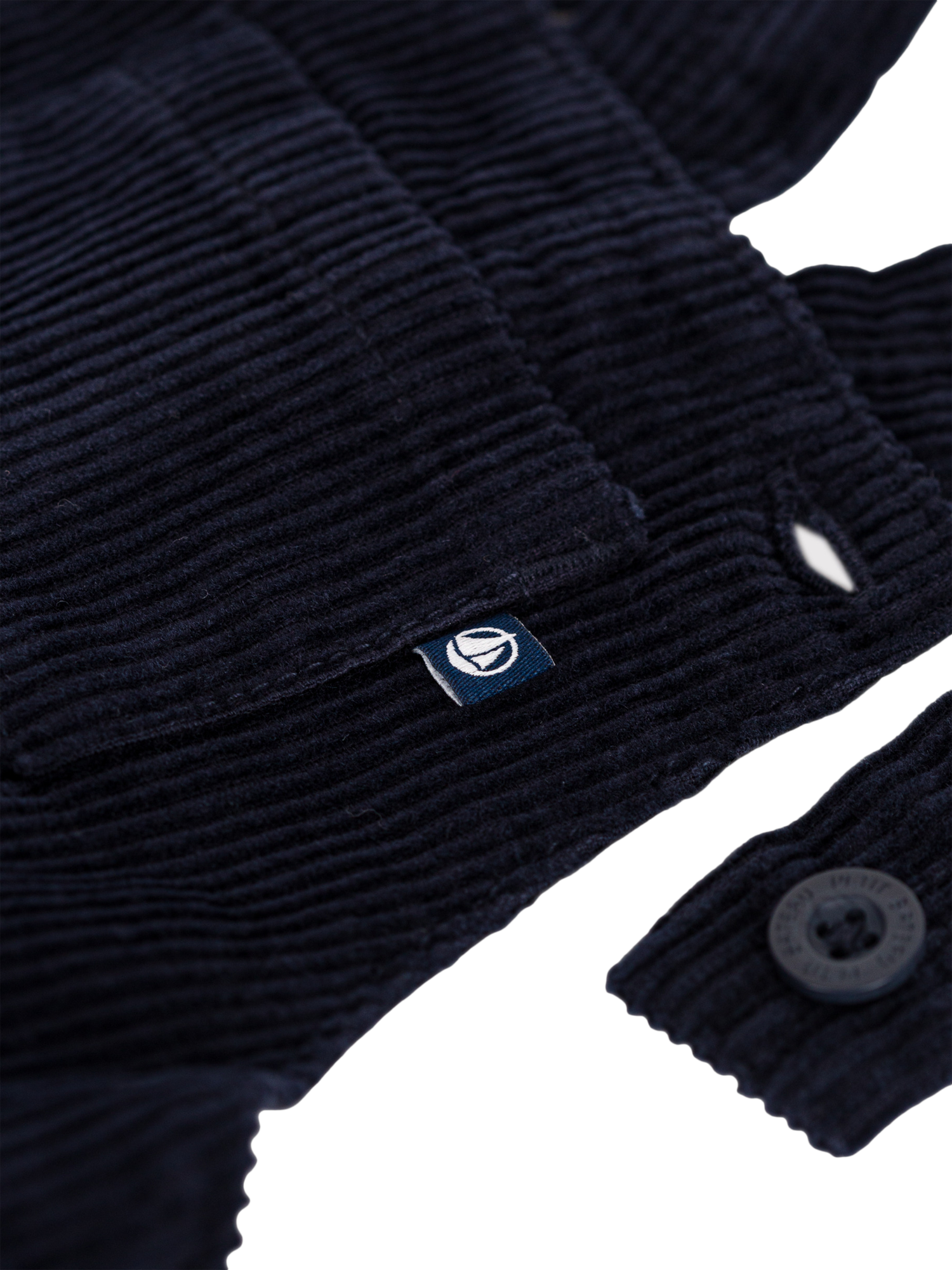 Product image 4 of 4, which shows Petit Bateau Kids Corduroy Dungarees, Smoking, 6 months