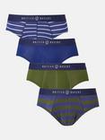 British Boxers Bamboo Briefs, Pack of 4, Green/Multi