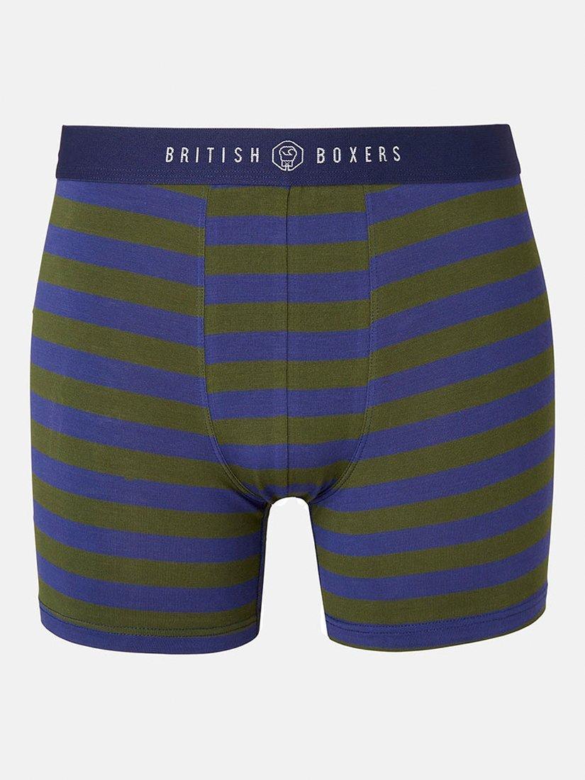 Product image 5 of 9, which shows British Boxers Bamboo Trunks, Pack of 4, Green/Multi, S