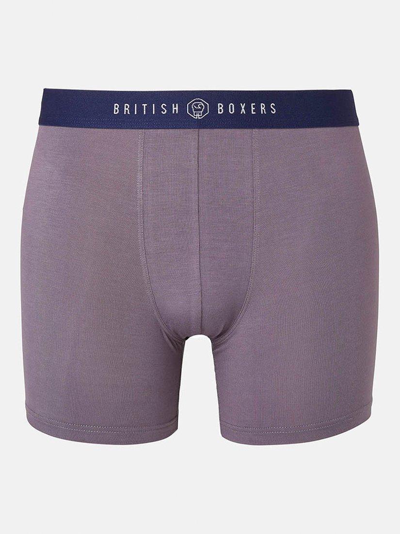 Product image 4 of 9, which shows British Boxers Bamboo Trunks, Pack of 4, Blue/Multi, S