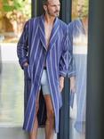 British Boxers Brushed Cotton Stripe Dressing Gown, Banbury Blue