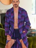 British Boxers Check Brushed Cotton Dressing Gown, Berwick