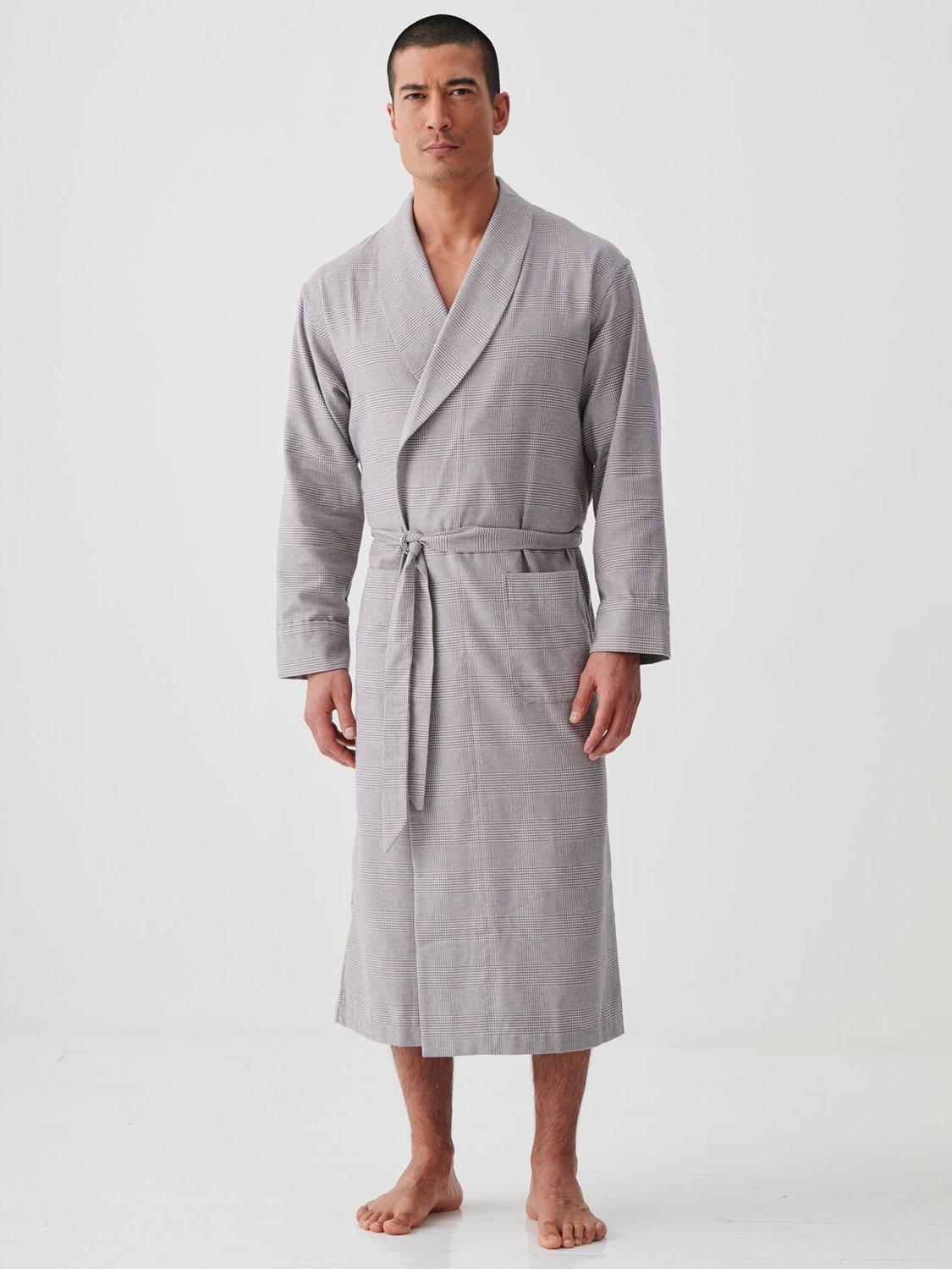 Product image 2 of 5, which shows British Boxers Brushed Cotton Check Dressing Gown, Prince Of Wales, S
