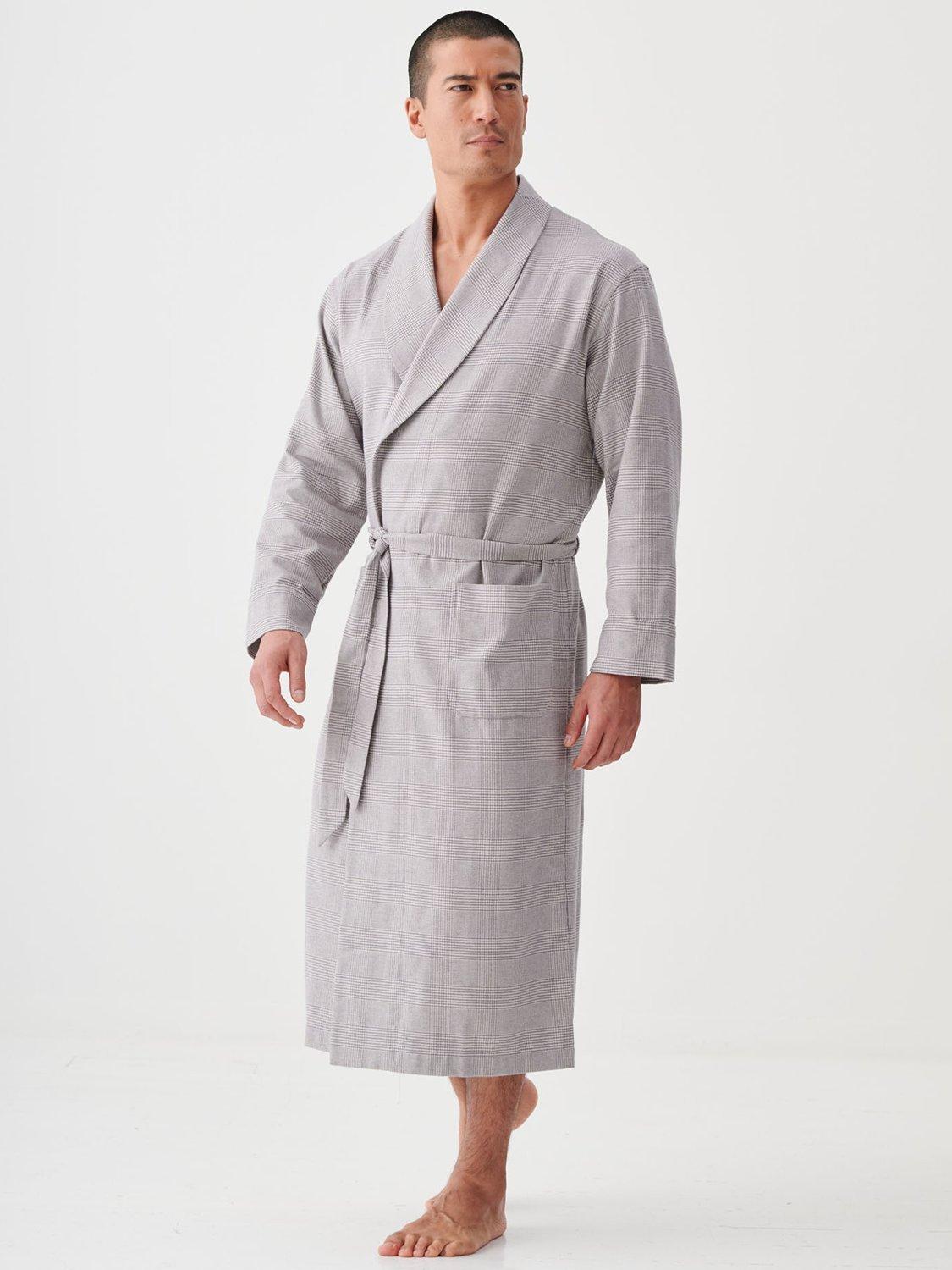 Product image 4 of 5, which shows British Boxers Brushed Cotton Check Dressing Gown, Prince Of Wales, S