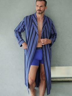 British Boxers Regimental Satin Stripe Dressing Gown - view 2, Regimental Royal