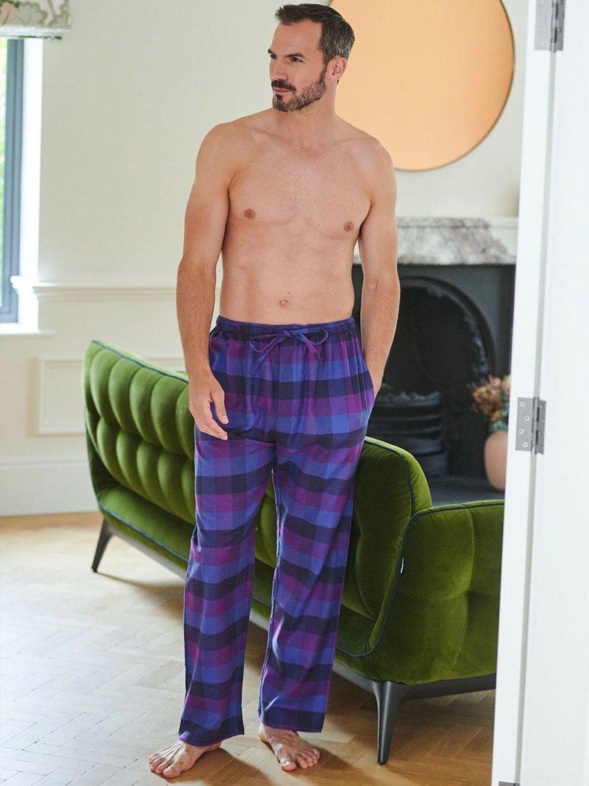 Product image 1 of 2, which shows British Boxers Check Brushed Cotton Pyjama Trousers , Berwick, S