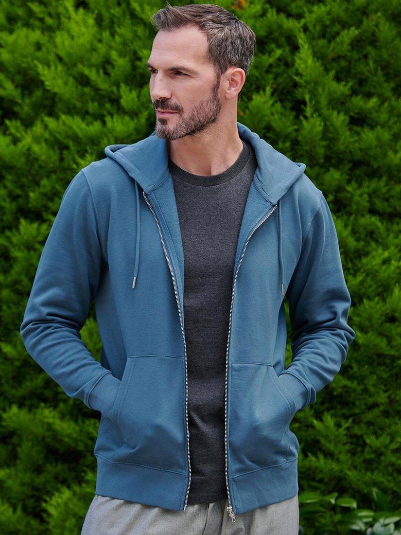 Product image 1 of 3, which shows British Boxers Organic Cotton Zip-Up Hoodie, Petrol, S