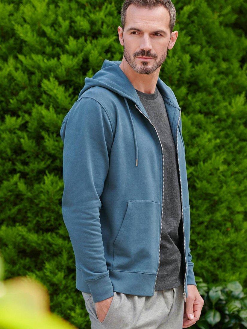 Product image 2 of 3, which shows British Boxers Organic Cotton Zip-Up Hoodie, Petrol, S