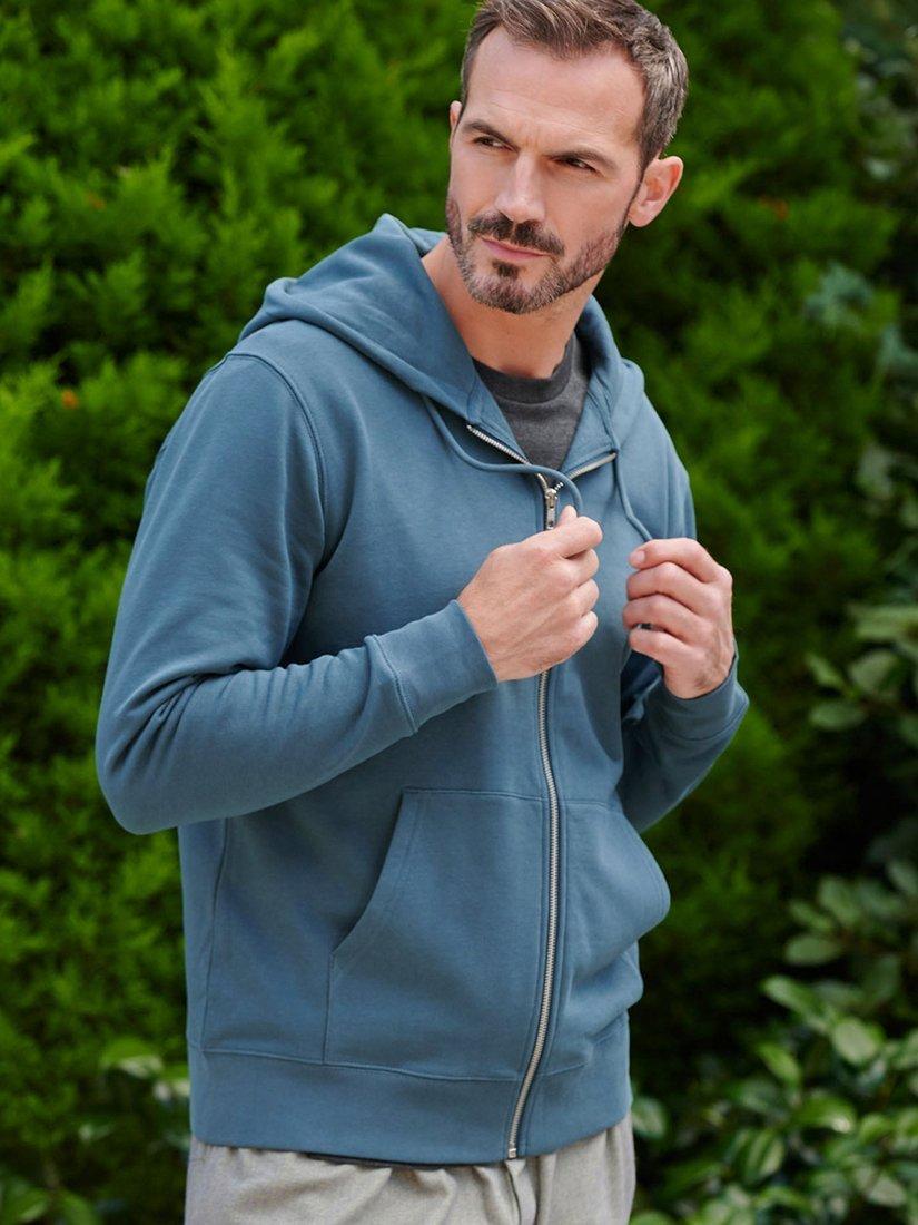Product image 3 of 3, which shows British Boxers Organic Cotton Zip-Up Hoodie, Petrol, S