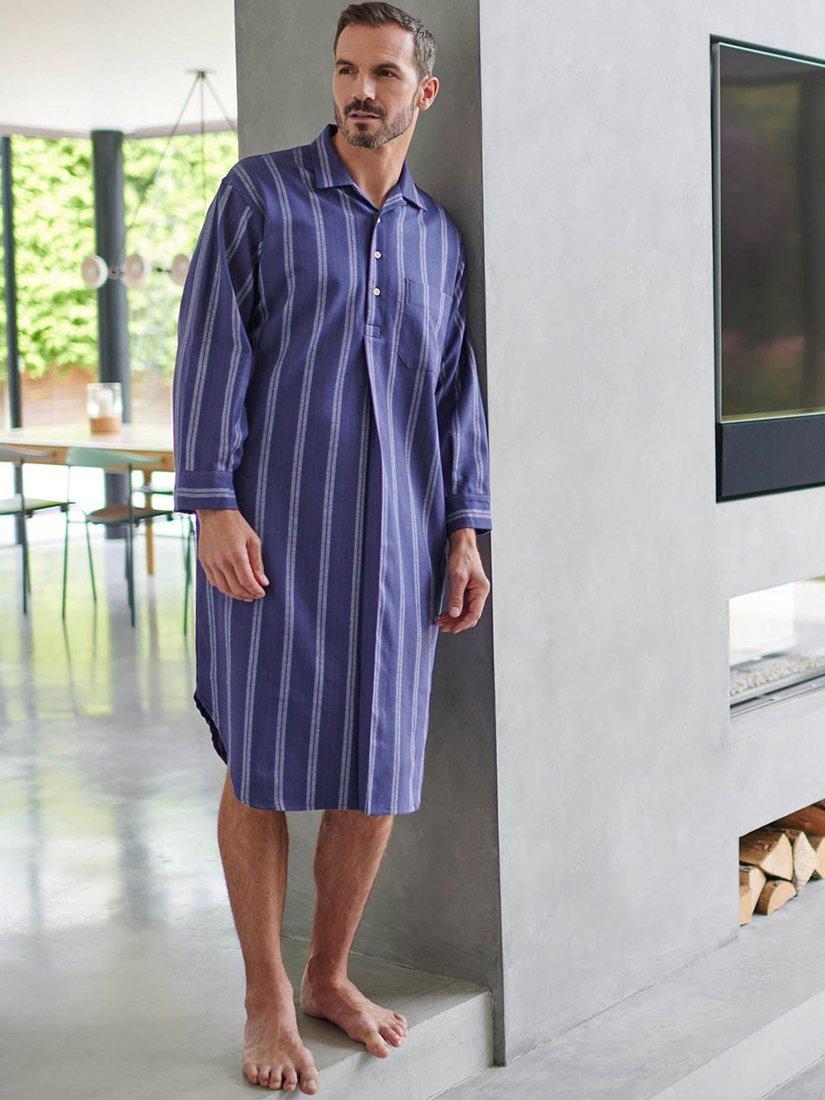 Product image 1 of 4, which shows British Boxers Brushed Cotton Stripe Nightshirt, Banbury, S