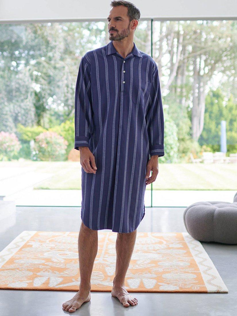 Product image 2 of 4, which shows British Boxers Brushed Cotton Stripe Nightshirt, Banbury, S