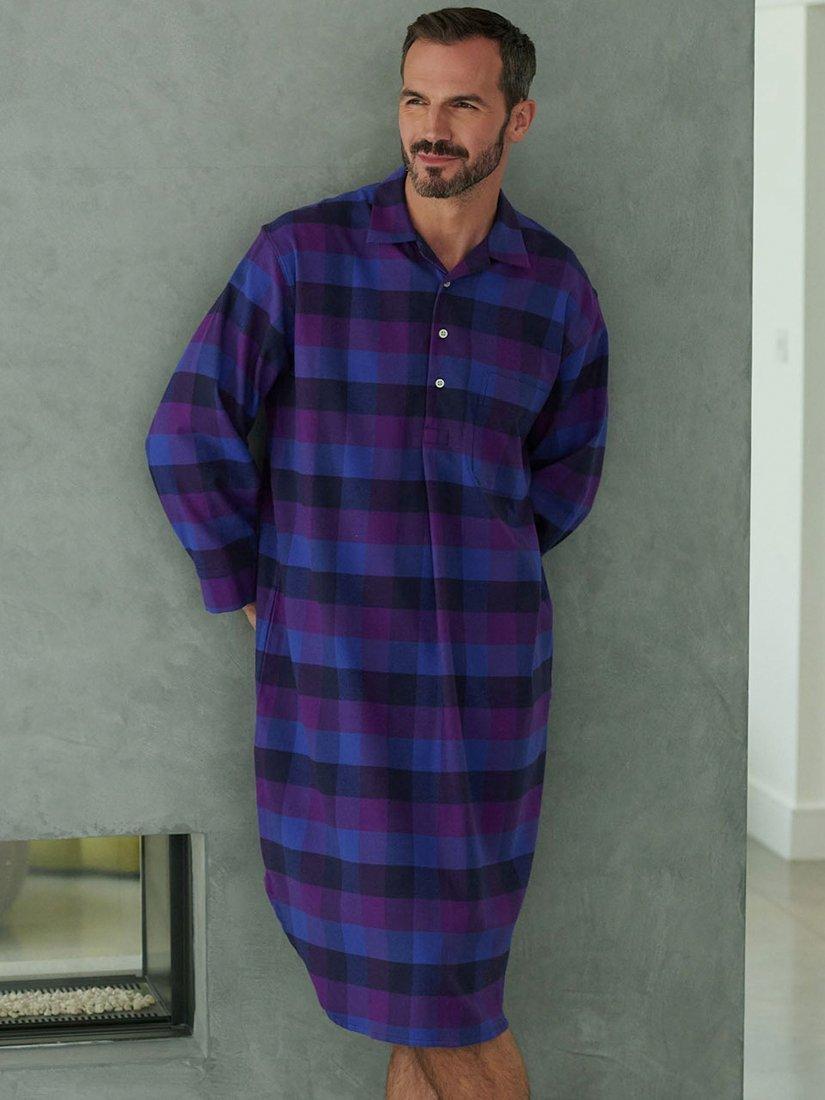 Product image 1 of 2, which shows British Boxers Check Brushed Cotton Nightshirt, Berwick, S