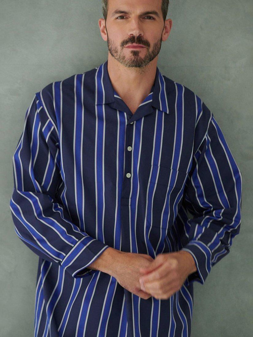 Product image 2 of 3, which shows British Boxers Regimental Satin Stripe Nightshirt, Regimental Royal, S