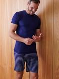 British Boxers Bamboo Blend Industrial Stripe Short Pyjama Set, Blue