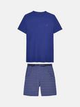 British Boxers Bamboo Blend Industrial Stripe Short Pyjama Set, Blue