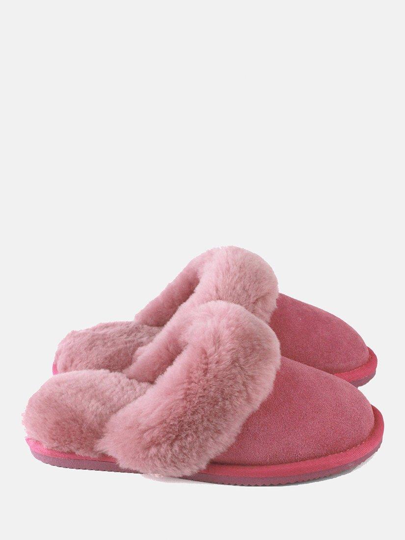Product image 1 of 2, which shows British Boxers Sheepskin Slippers, Bracken Pink, 3