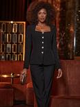 Sosandar Hourglass Square Neck Blazer, Black