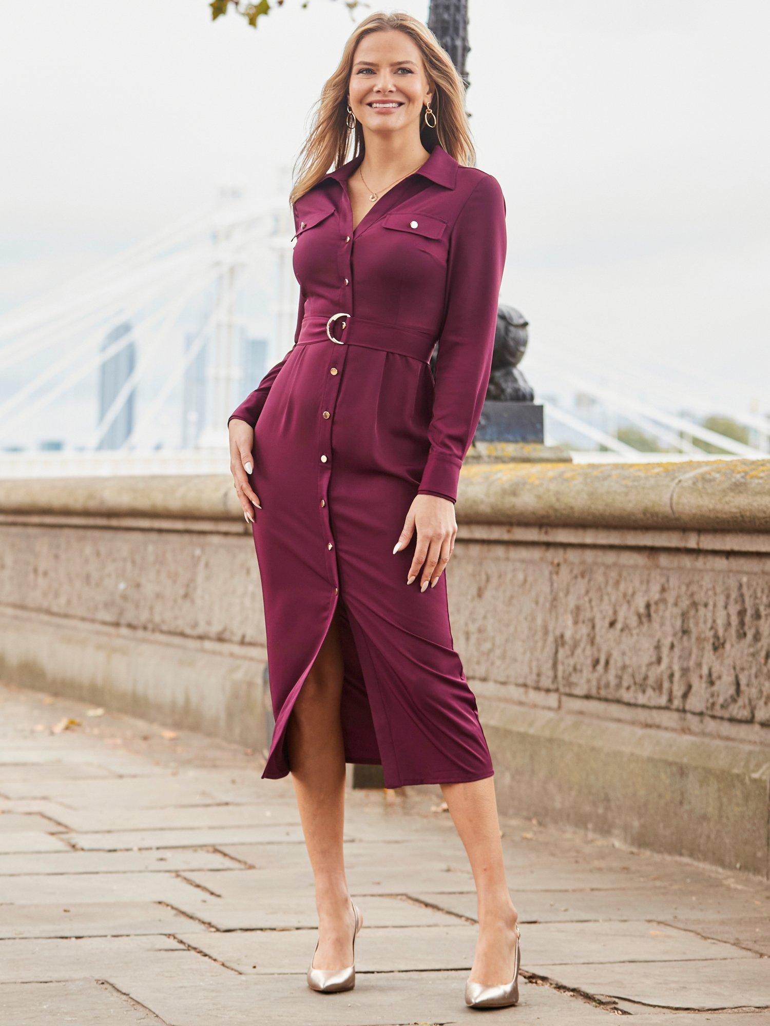 Burgundy shirt dress shop