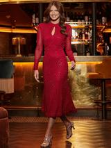 【海外限定】GinaBacconi ドレス☆Red Minka Velvet Maxi Dress Gina Bacconi | Minka Velvet Maxi Dress With Cowl Neck