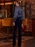 Sosandar Velvet Kick Flare Jeans, Midnight Blue