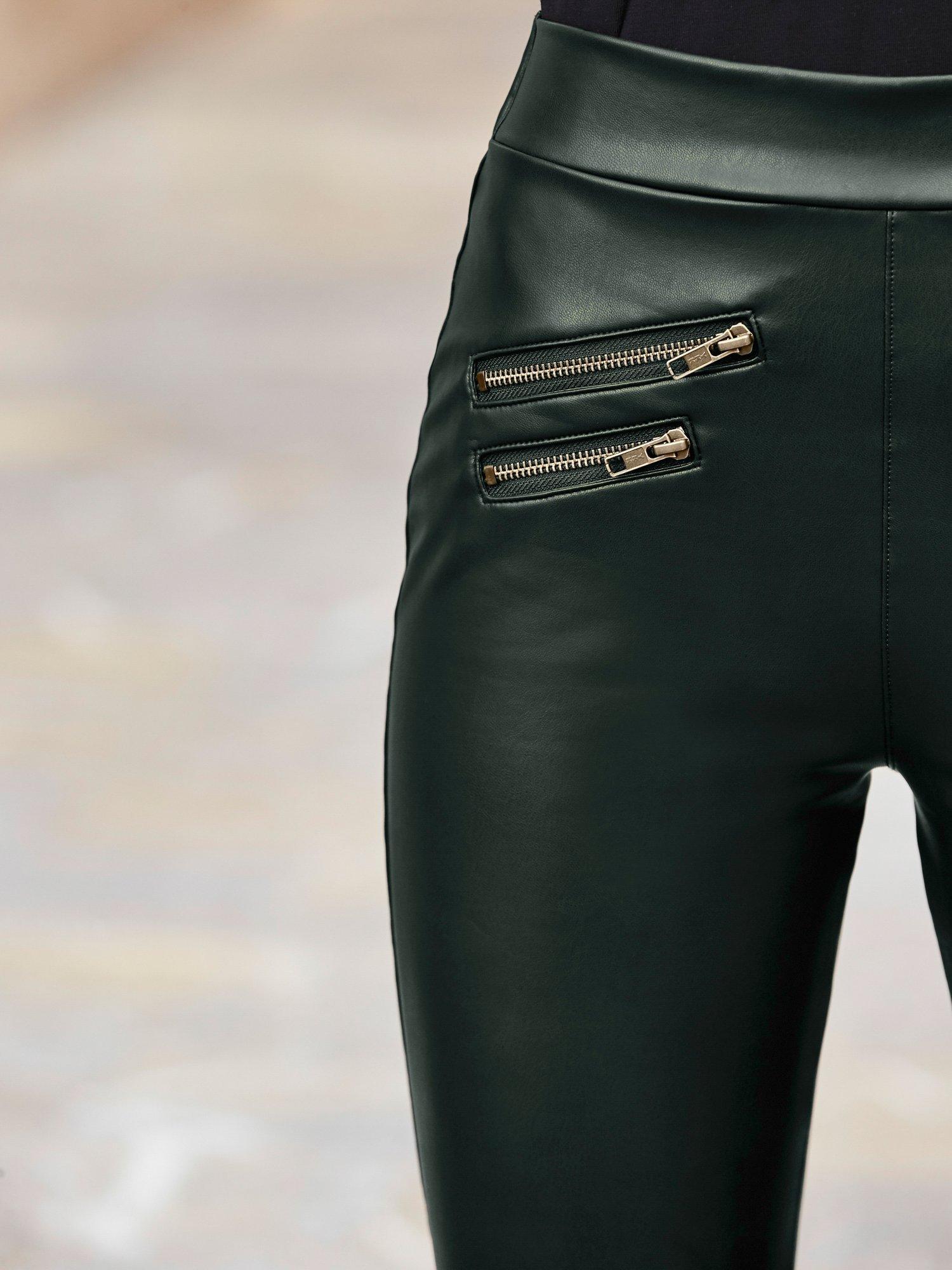 Product image 5 of 5, which shows Sosandar Leather Look Premium Leggings, Black, 8R