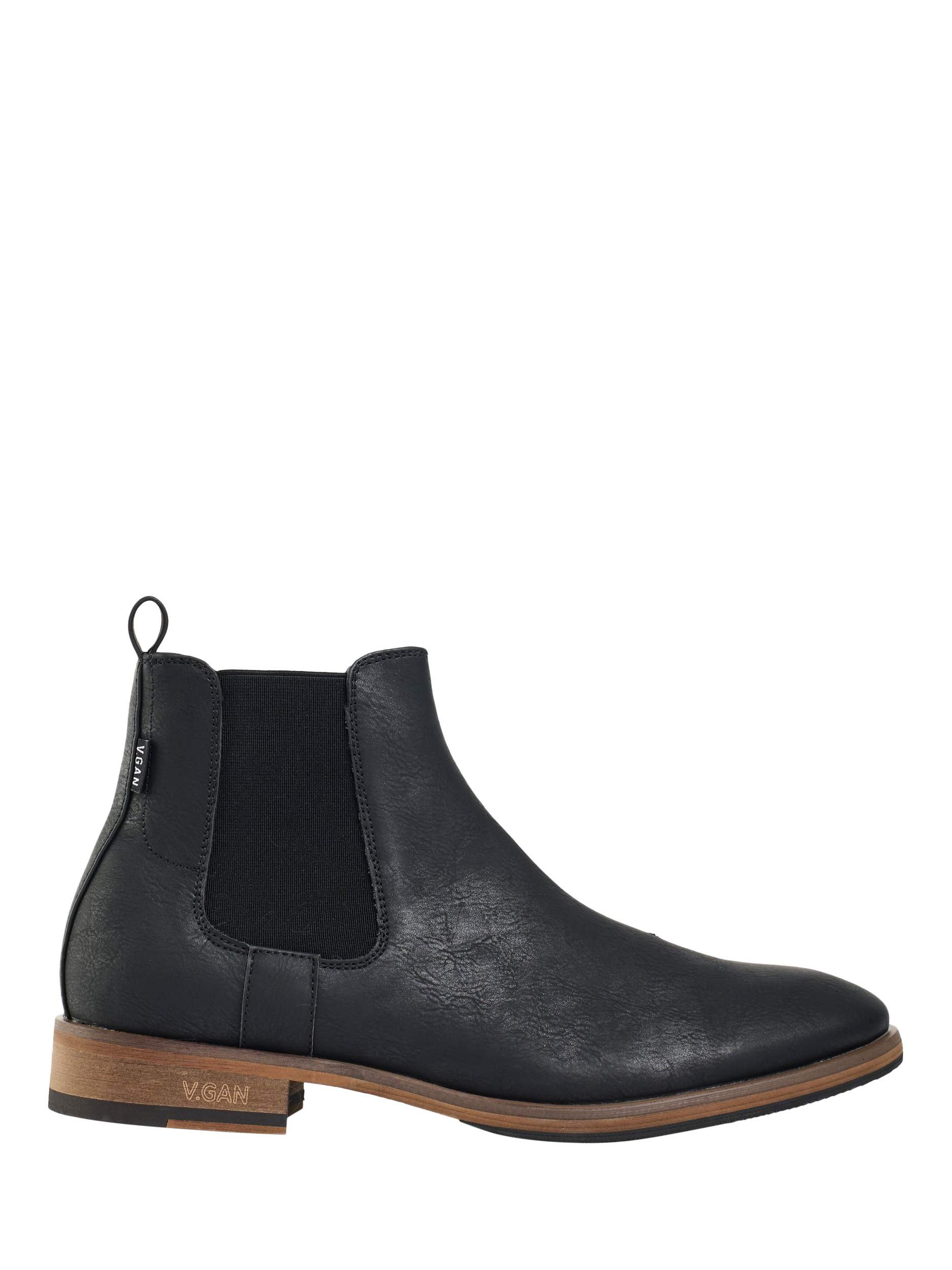 Product image 1 of 7, which shows V.GAN Vegan Cardamom Chelsea Boots, Black, 7