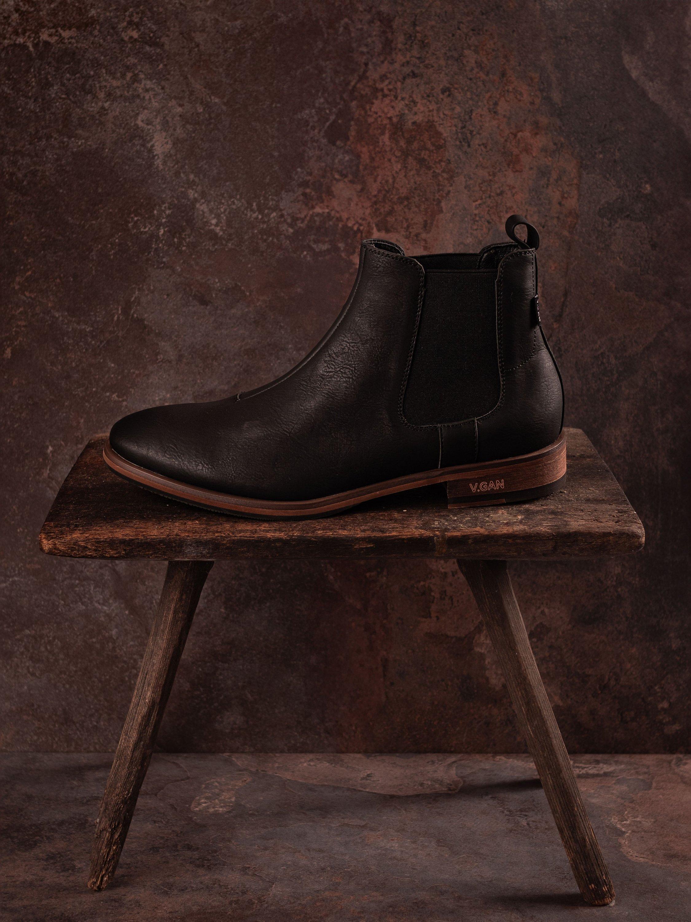 Product image 7 of 7, which shows V.GAN Vegan Cardamom Chelsea Boots, Black, 7