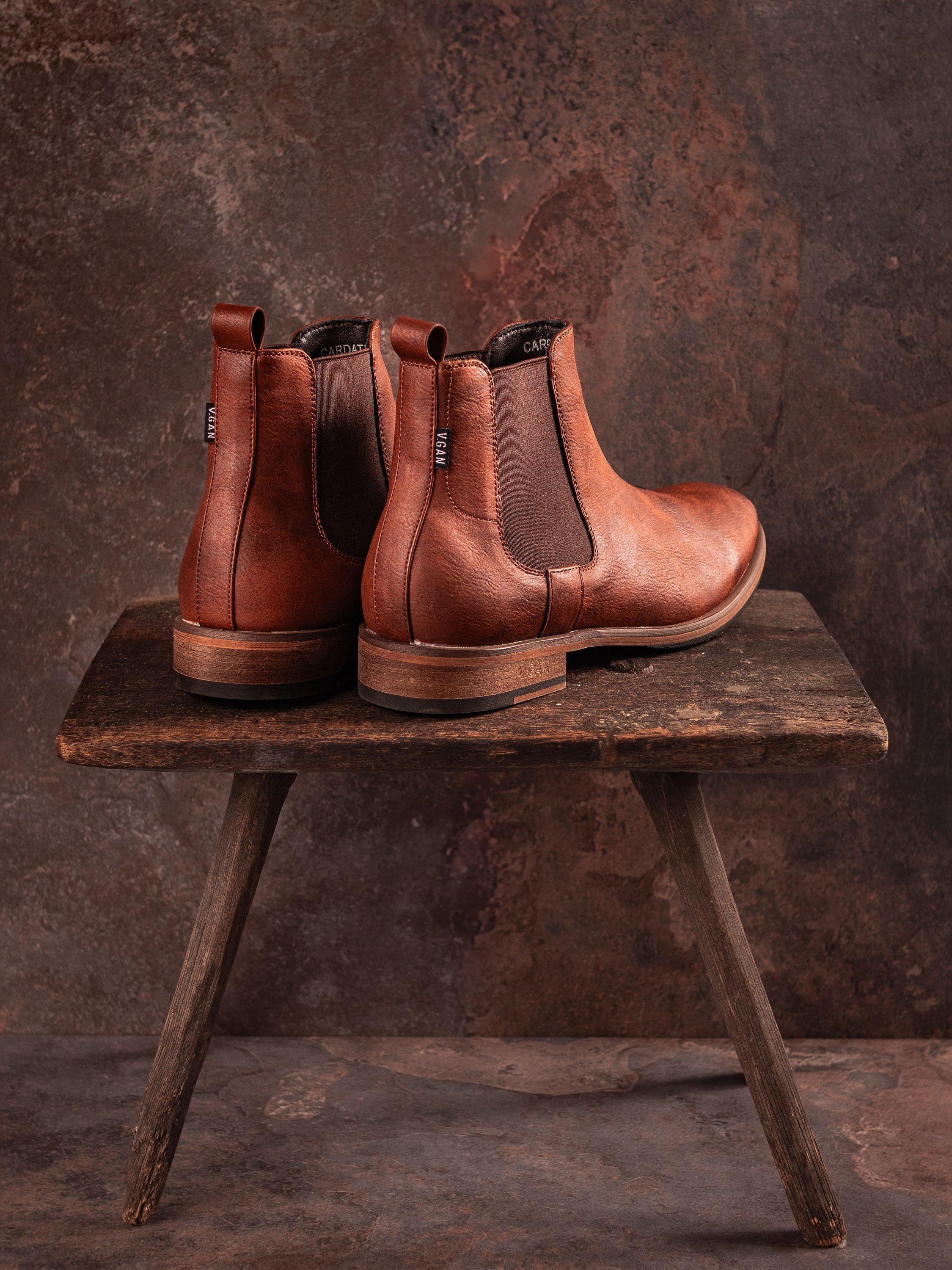 Product image 5 of 7, which shows V.GAN Vegan Cardamom Chelsea Boots, Tan, 7