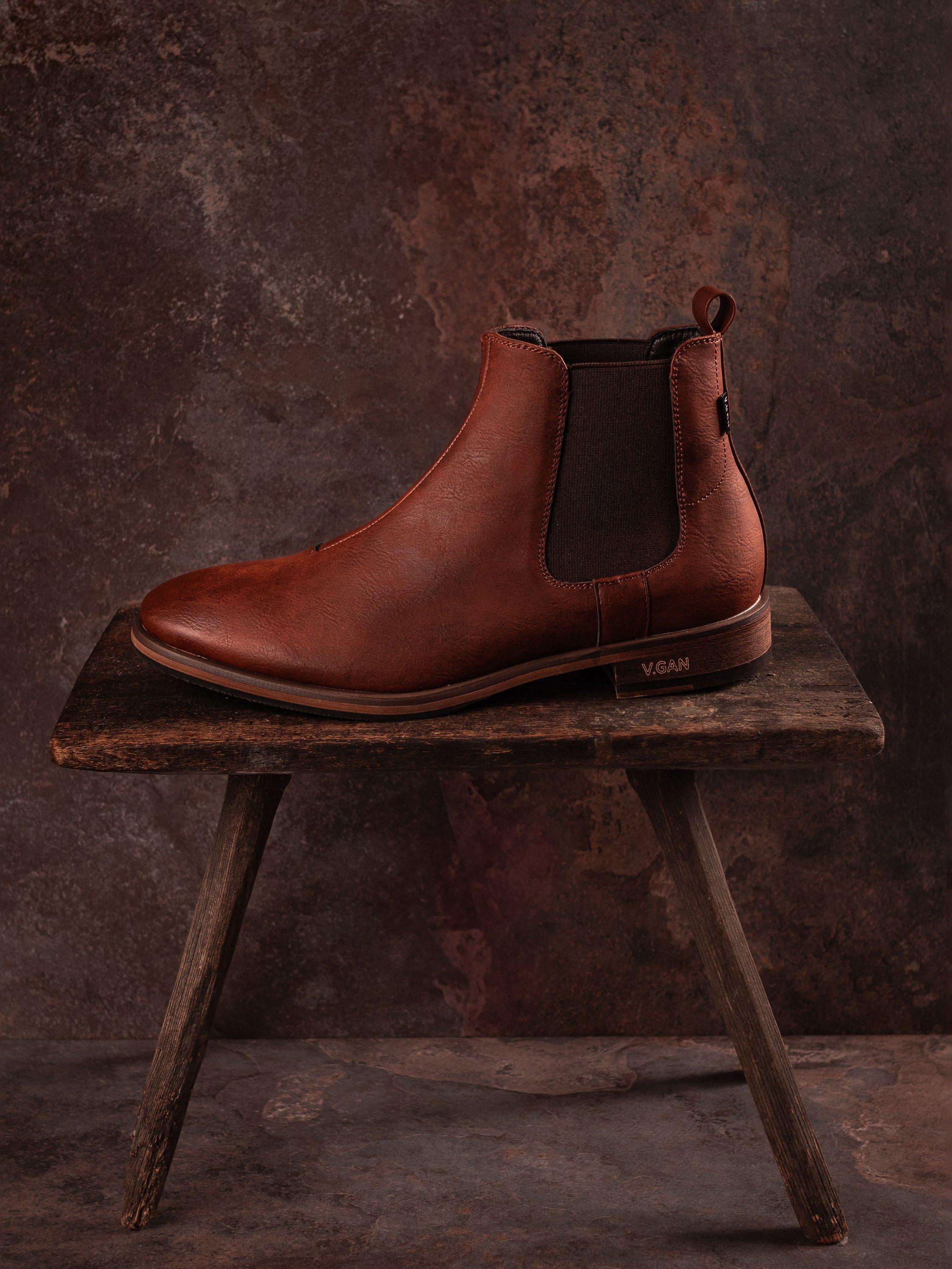 Product image 7 of 7, which shows V.GAN Vegan Cardamom Chelsea Boots, Tan, 7