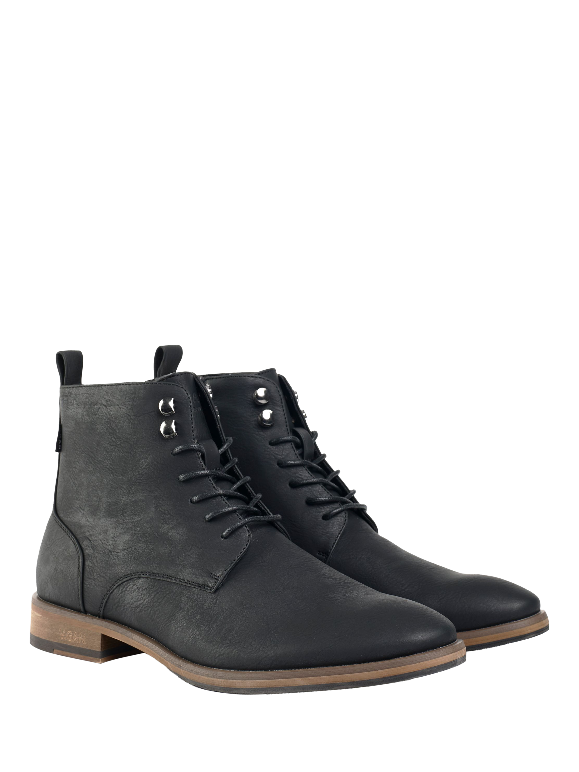 Product image 2 of 5, which shows V.GAN Vegan Rye 2 Chukka Boots, Black, 7