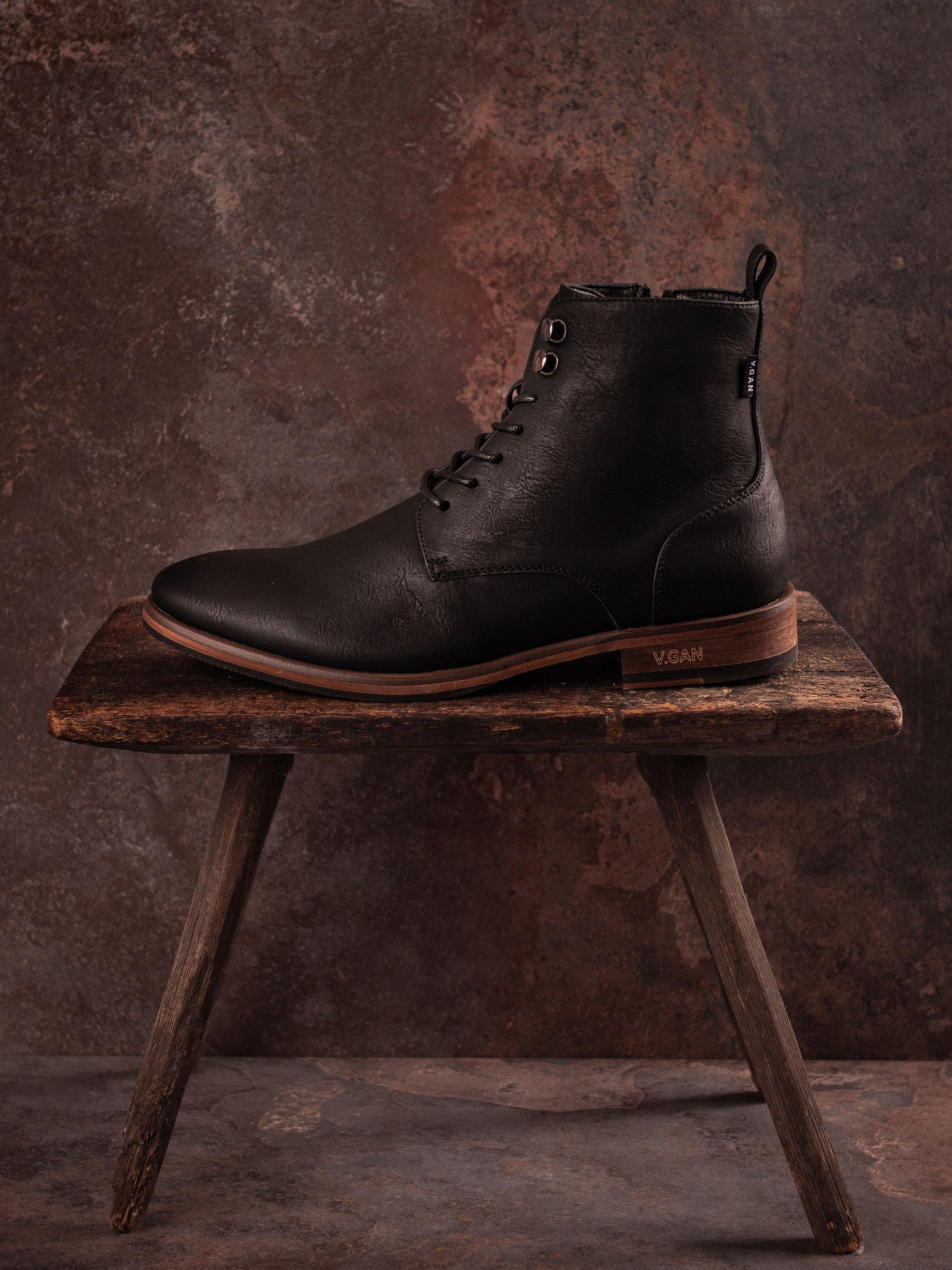 Product image 5 of 5, which shows V.GAN Vegan Rye 2 Chukka Boots, Black, 7