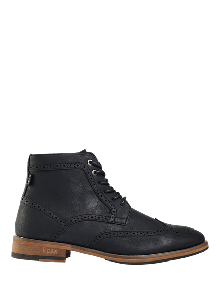 V.GAN Vegan Wheat 2 Brogue Lace-Up Boots, Tan, Black