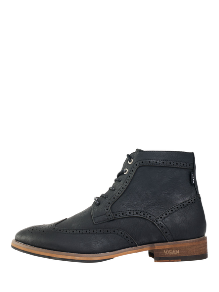 V.GAN Vegan Wheat 2 Brogue Lace-Up Boots, Tan - view 2, Black
