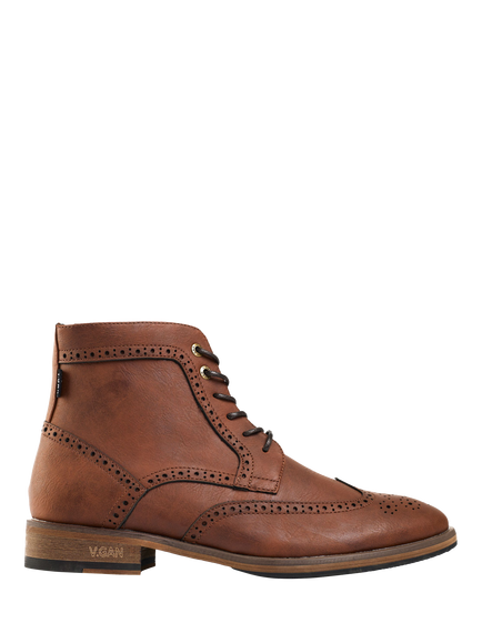 V.GAN Vegan Wheat 2 Brogue Lace-Up Boots, Tan, Tan