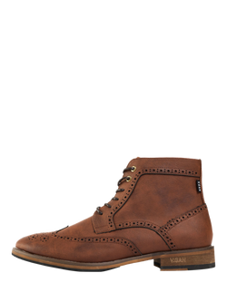 V.GAN Vegan Wheat 2 Brogue Lace-Up Boots, Tan - view 2, Tan