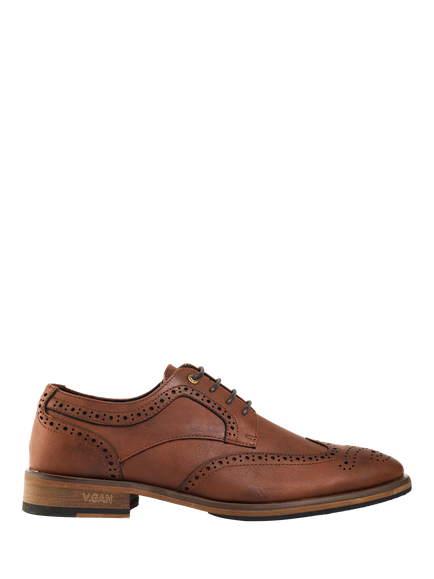 V.GAN Vegan Barley 2 Lace Up Brogue Shoes, Tan
