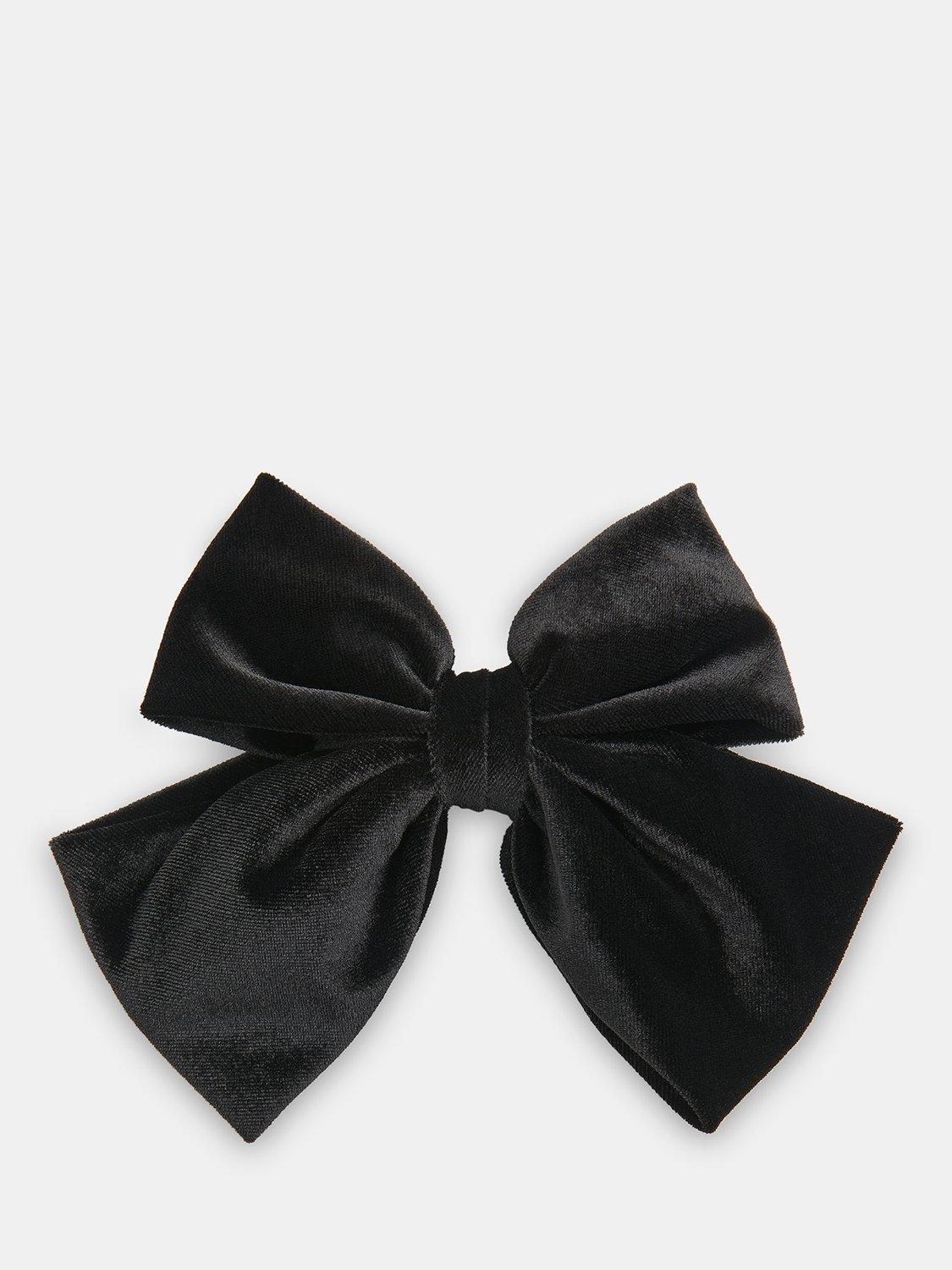 Product image 1 of 4, which shows Whistles Velvet Bow Hair Clip, Black