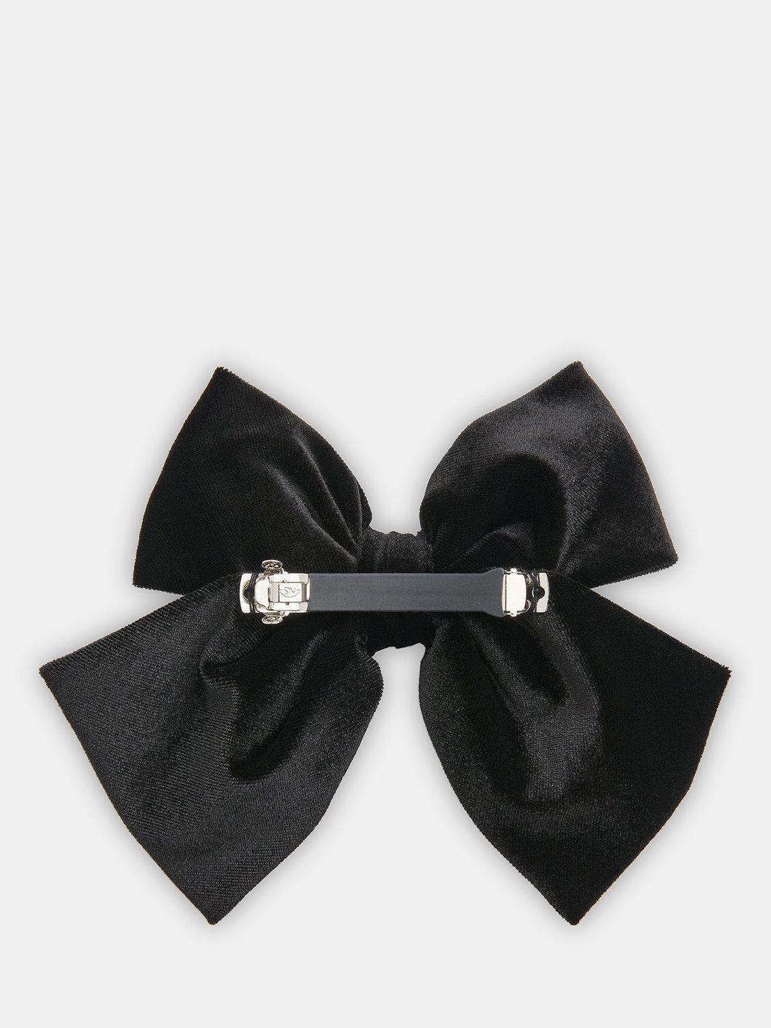Product image 2 of 4, which shows Whistles Velvet Bow Hair Clip, Black