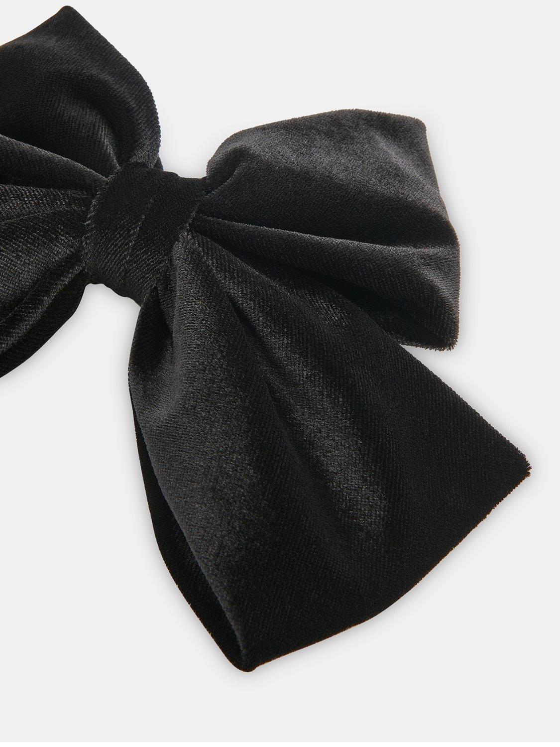 Product image 3 of 4, which shows Whistles Velvet Bow Hair Clip, Black